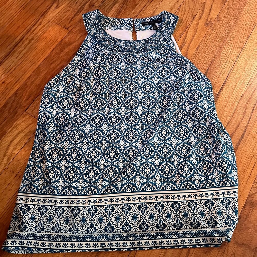 WHBM blue patterned tank